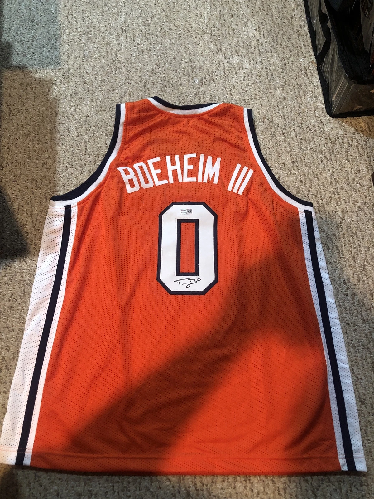 SYRACUSE ORANGE- JIMMY BOEHEIM SIGNED AUTOGRAPH CUSTOM JERSEY TRISTAR COA CUSE
