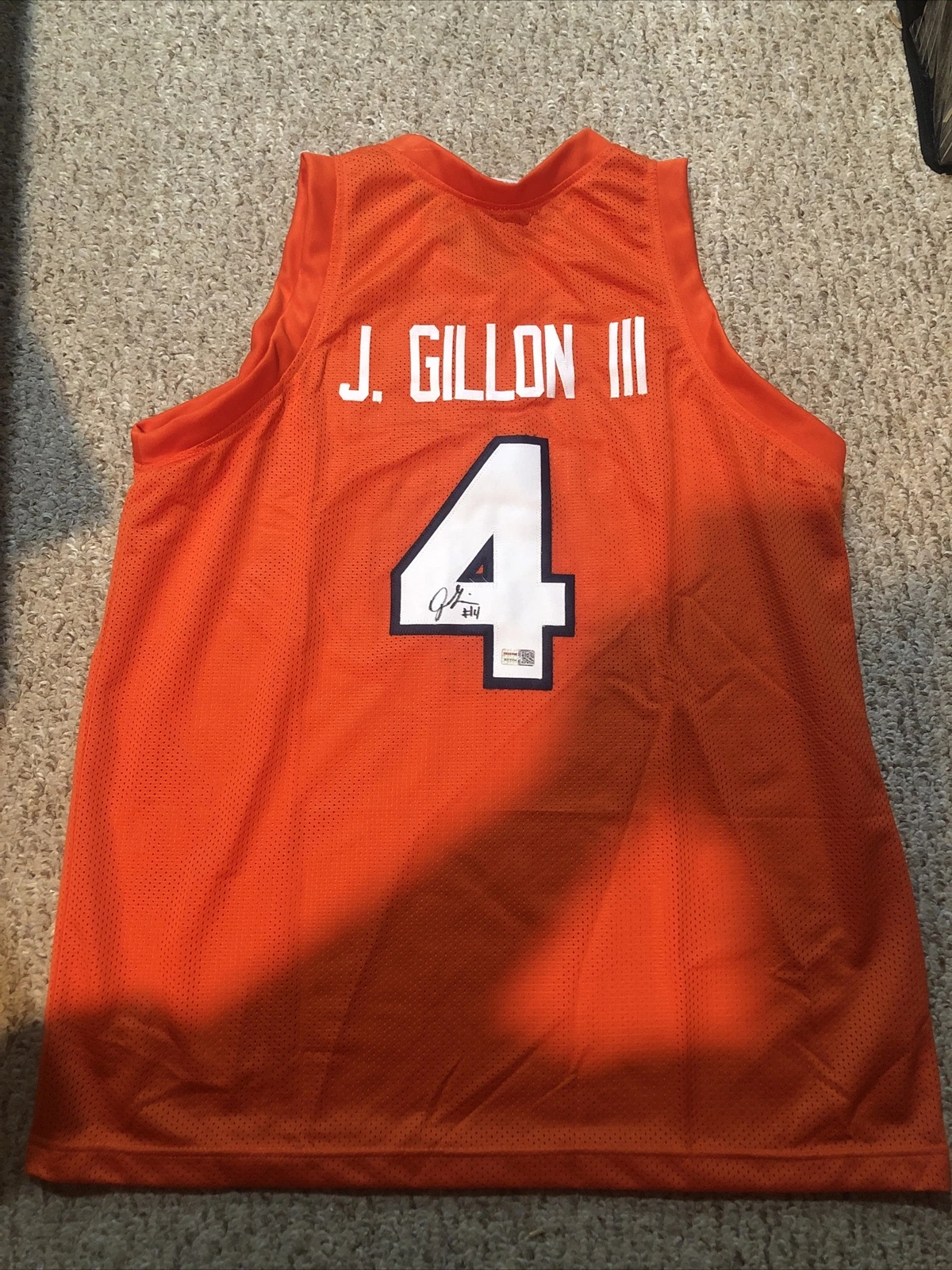 SYRACUSE ORANGE- JOHN GILLON SIGNED AUTOGRAPH CUSTOM JERSEY TRISTAR COA CUSE
