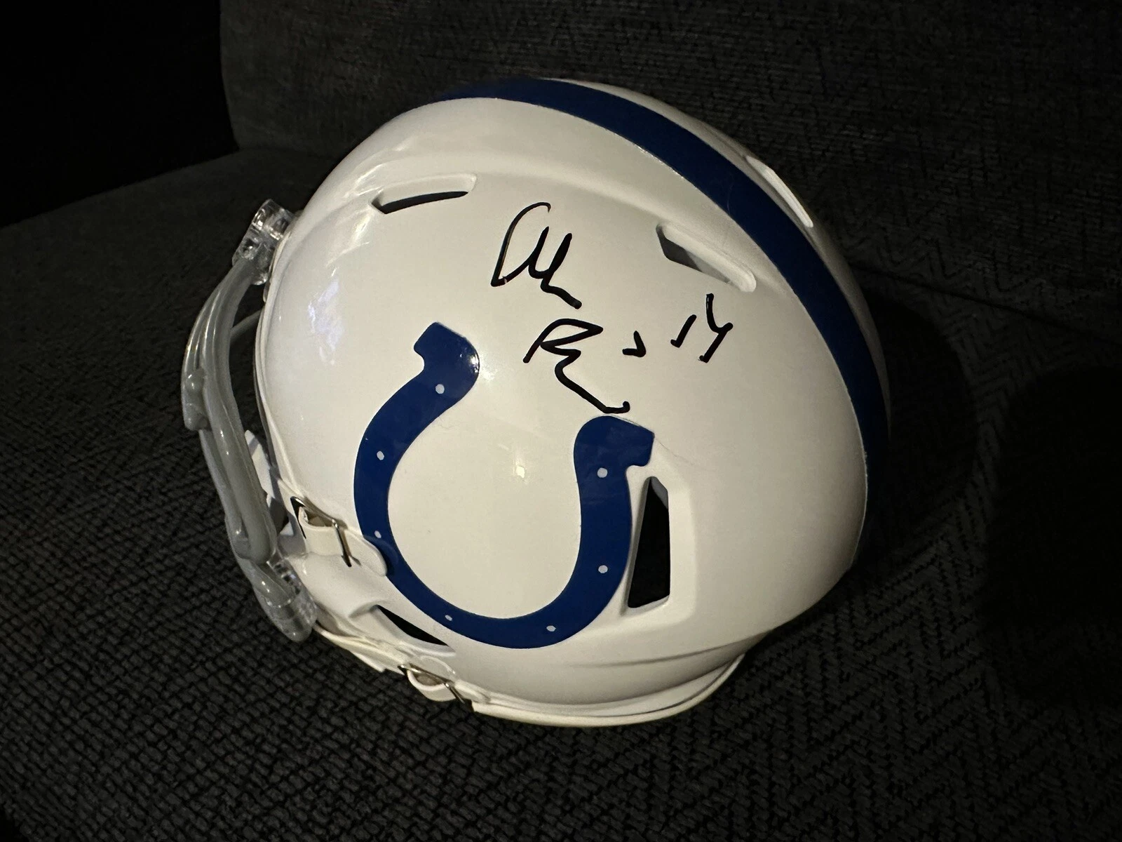 Alec Pierce Signed Indianapolis Colts Mini Helmet Autographed Light Smudge
