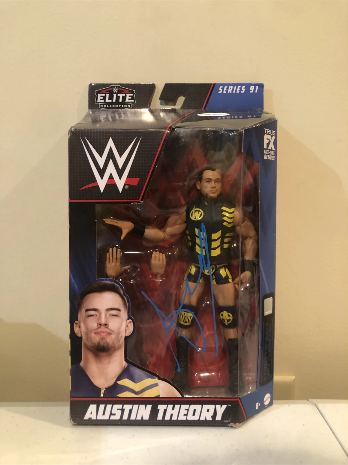 WWE AUSTIN THEORY SIGNED AUTOGRAPH ACTION FIGURE ACOA ELITE SERIES 91 MATEL
