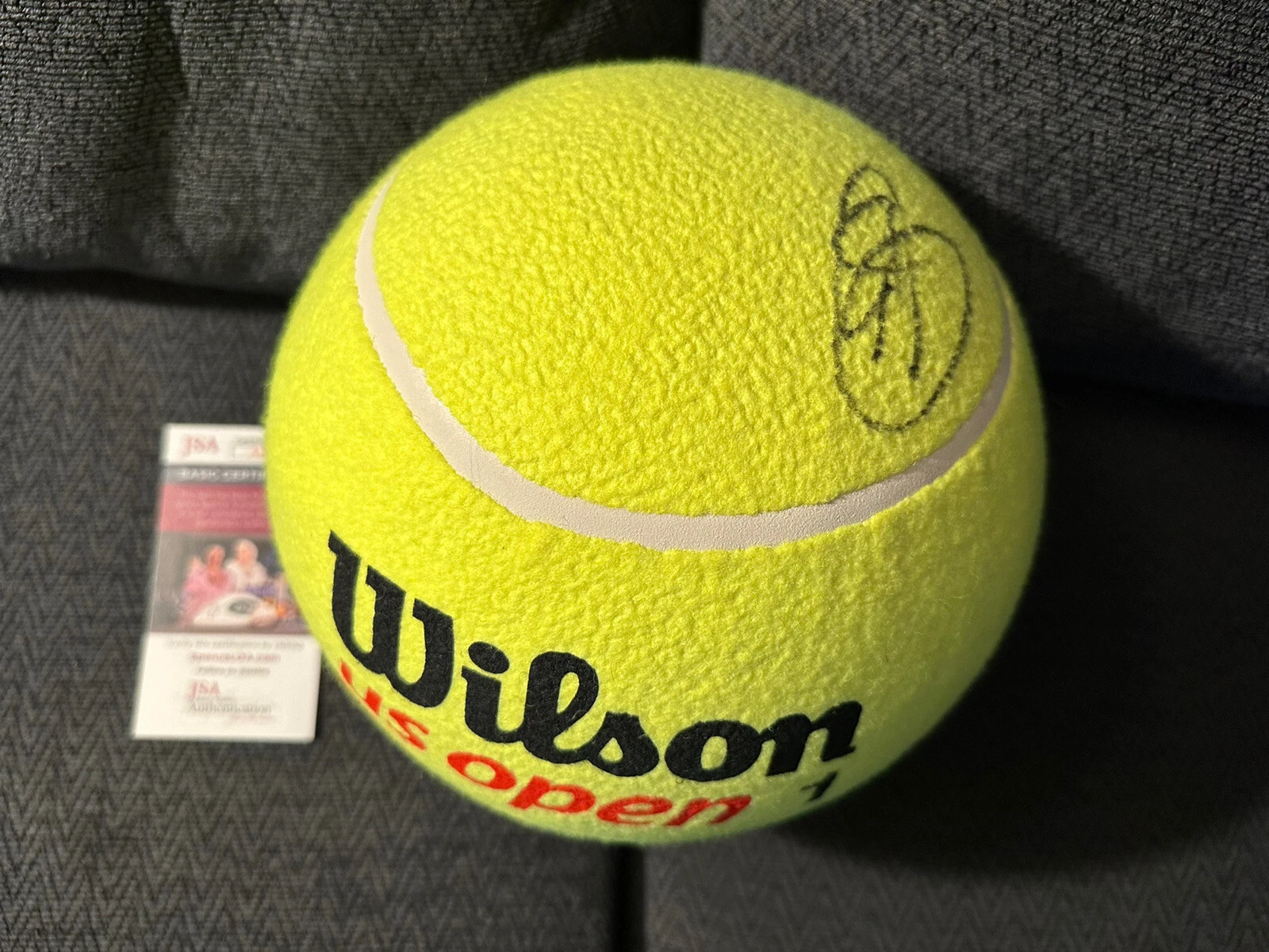 Novak Djokovic Signed 10” Jumbos US Open Tennis Ball JSA Authentication COA
