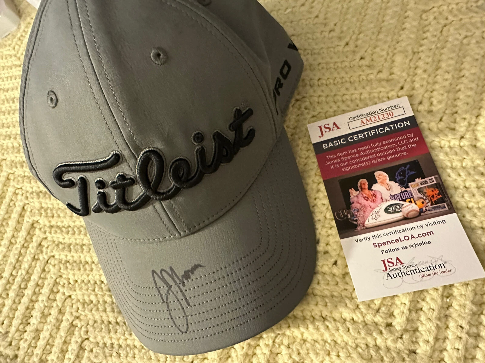 Justin Thomas Signed Titleist Hat Pga Tour Autographed JSA Authentication COA
