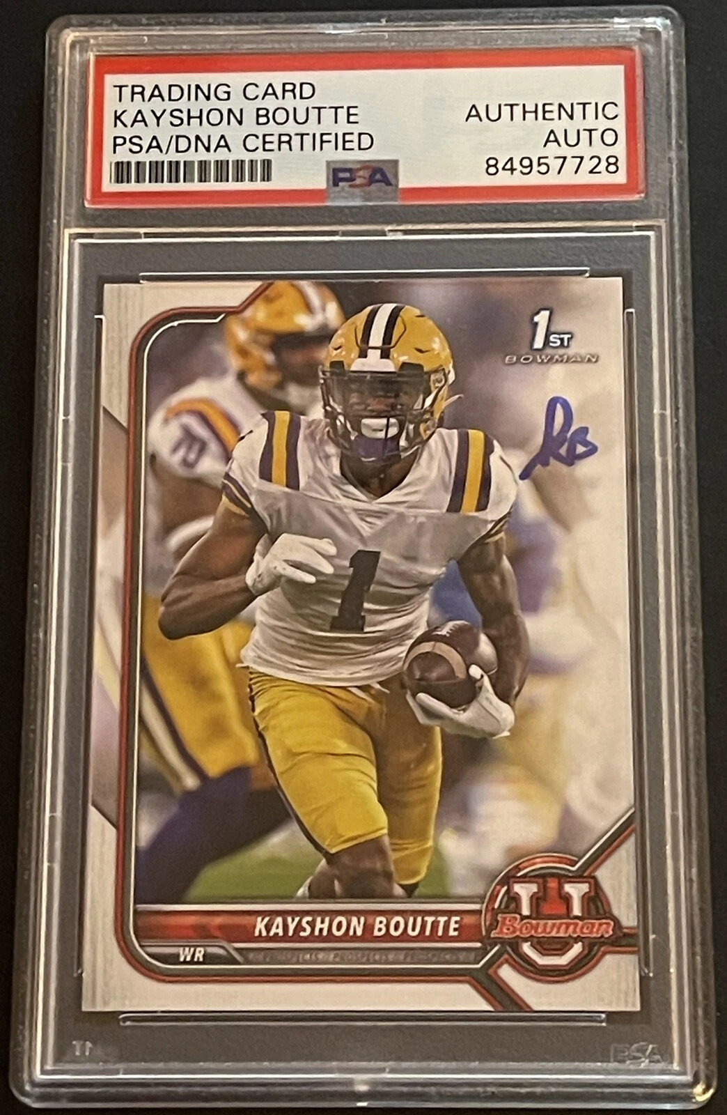 Kayshon Boutte Signed 2022 Bowman Rookie Card New England Patriots PSA/DNA Slab
