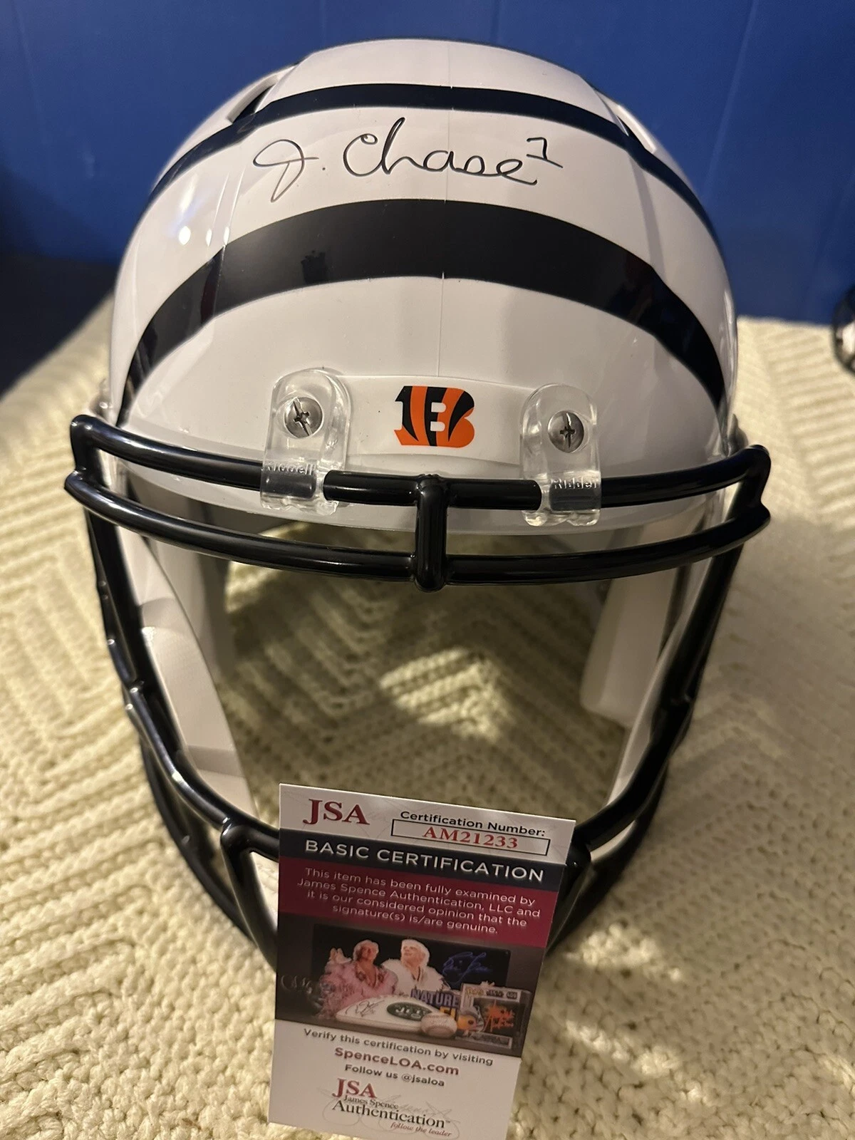 Ja’marr Chase Signed Full Size Helmet Bengals F/S JSA Authentication COA Jamarr
