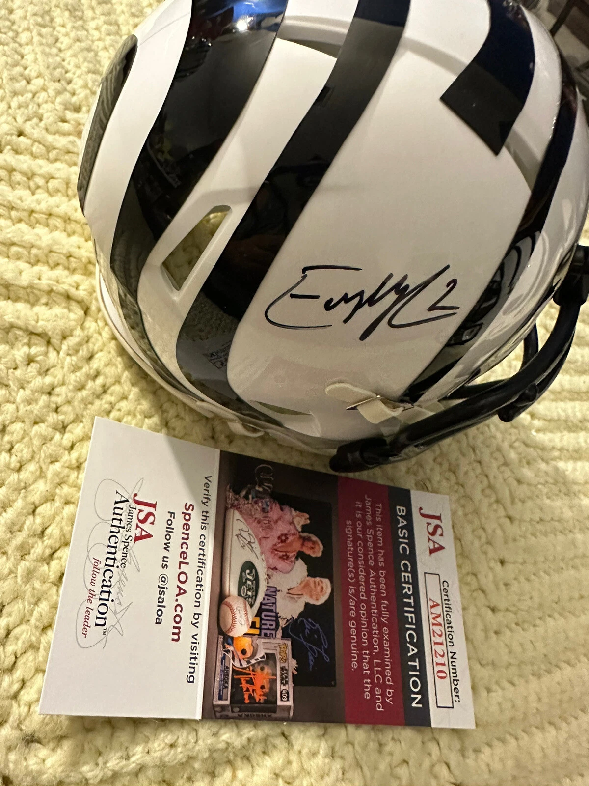 Evan McPherson Bengals Signed White Tiger Mini Helmet JSA Authenticated COA
