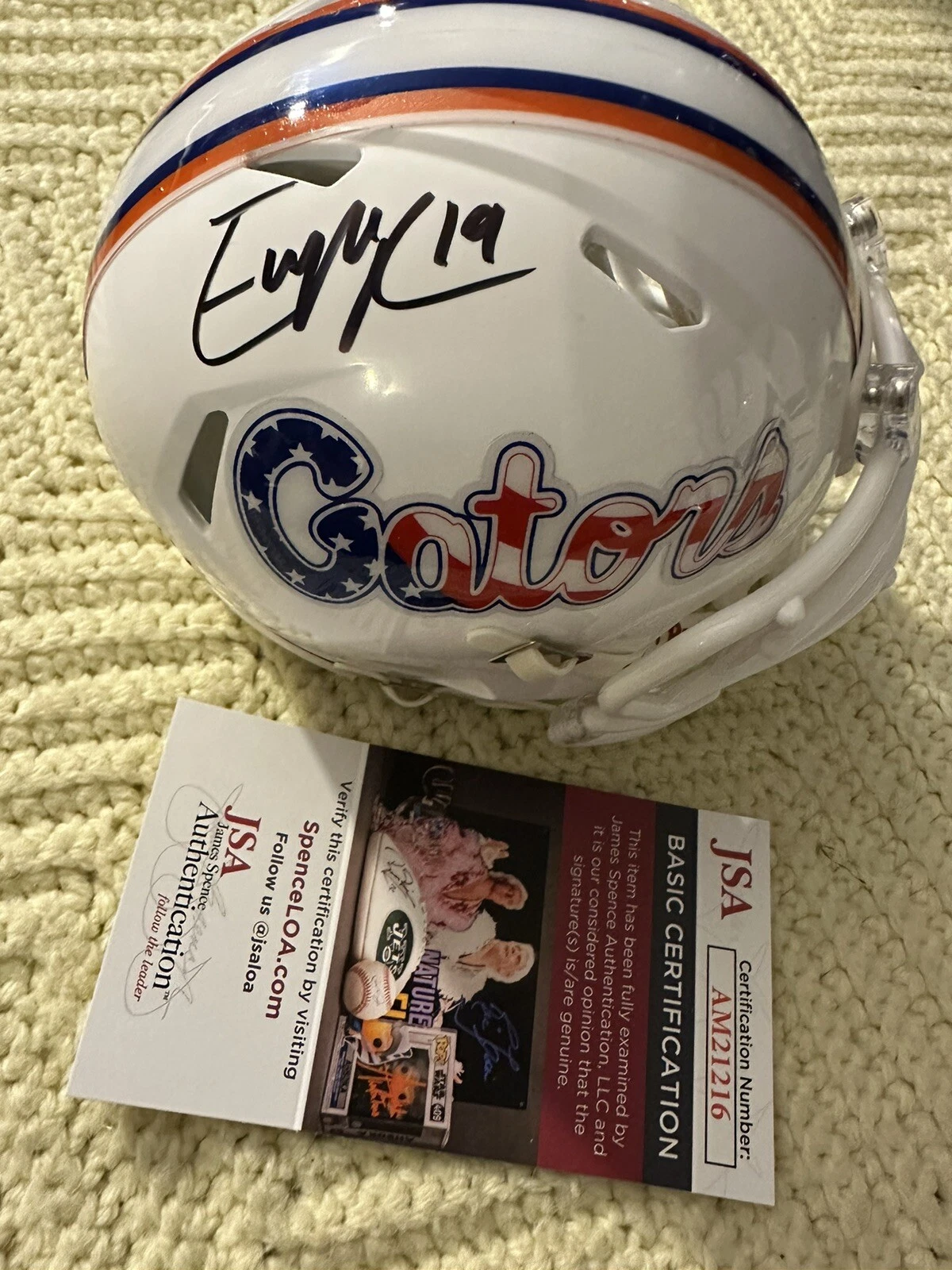 Evan McPherson Bengals Signed Florida Gators Mini Helmet JSA Authenticated COA
