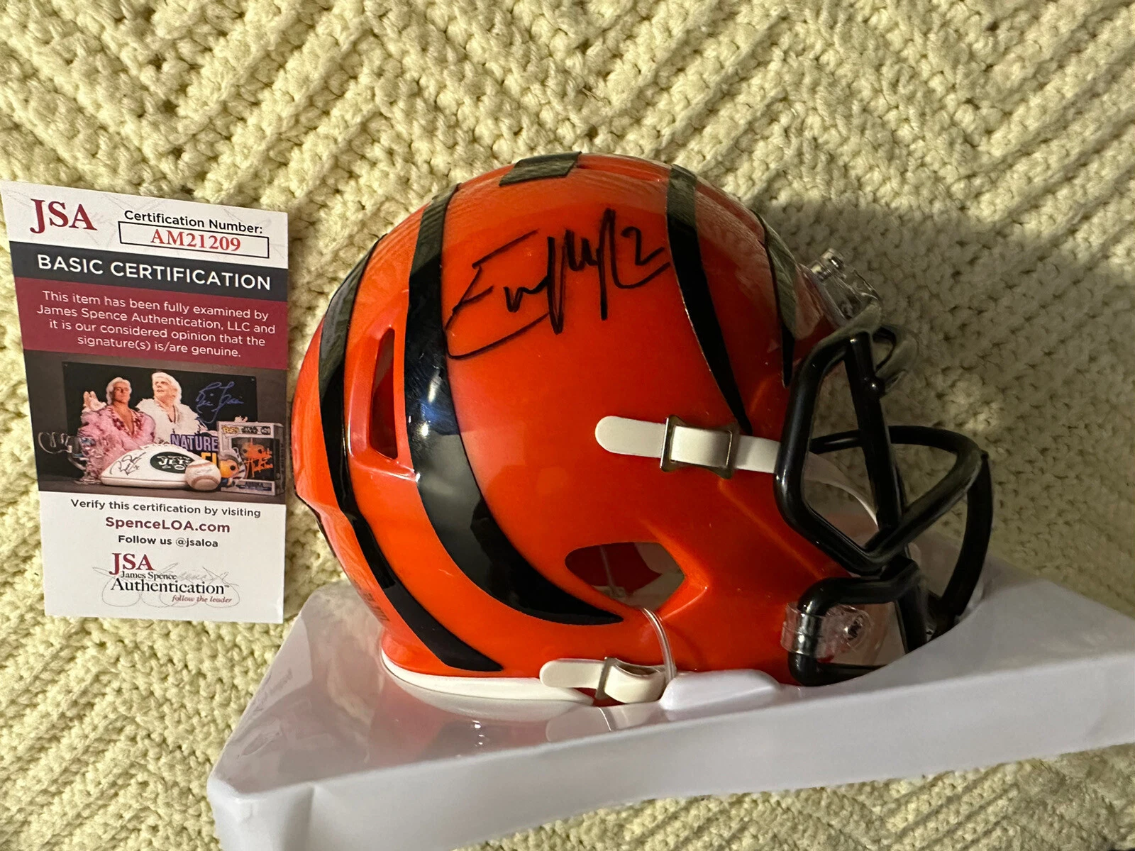 Evan McPherson Bengals Signed Mini Helmet Autograph JSA Authenticated COA
