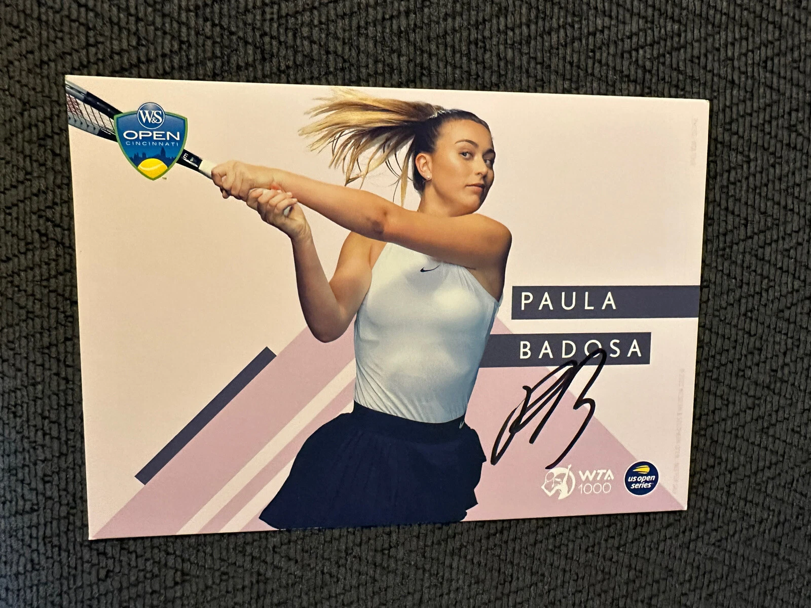 Paula Badosa SIGNED Picture Card TENNIS 2022 Western Southern Open Cincy
