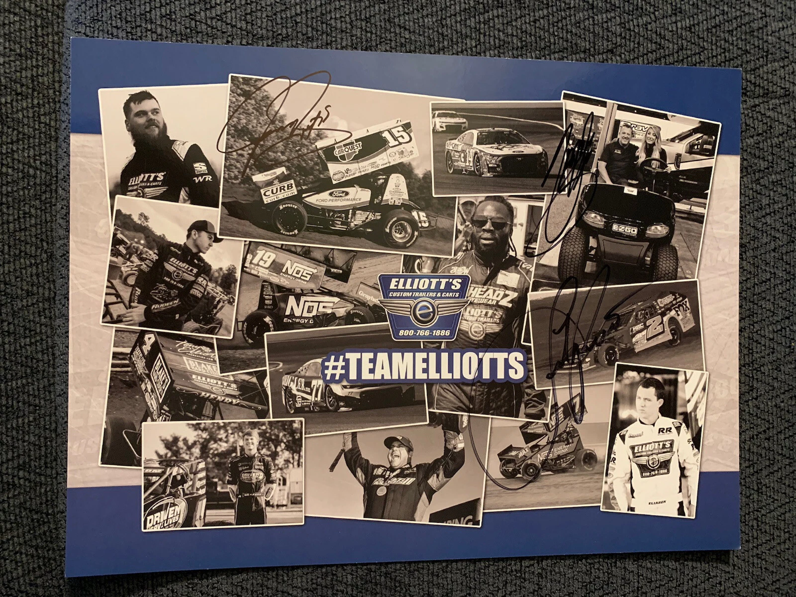 Tony Stewart Leah Pruett Donny Schatz Signed Promo Card Pri Autographed 2022
