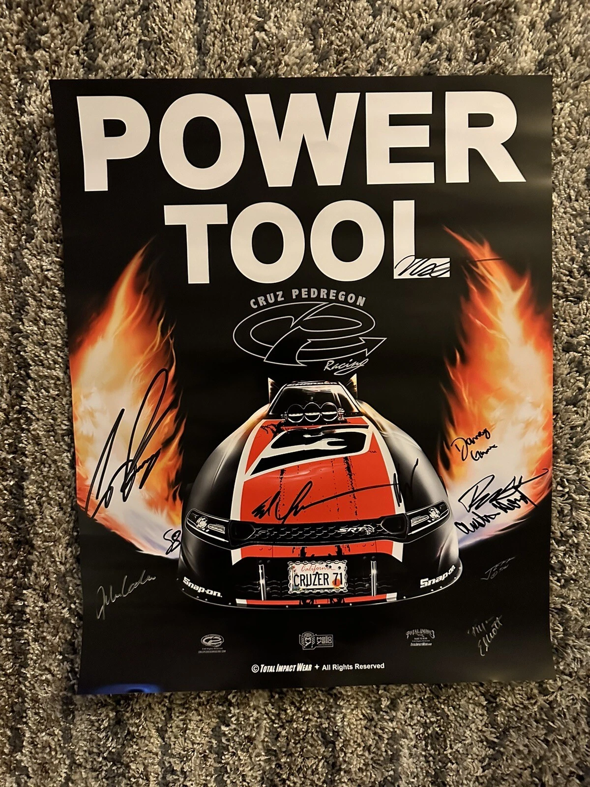 NHRA Funny Car Cruz Pedregon & Crew Signed Poster Autographed 2023
