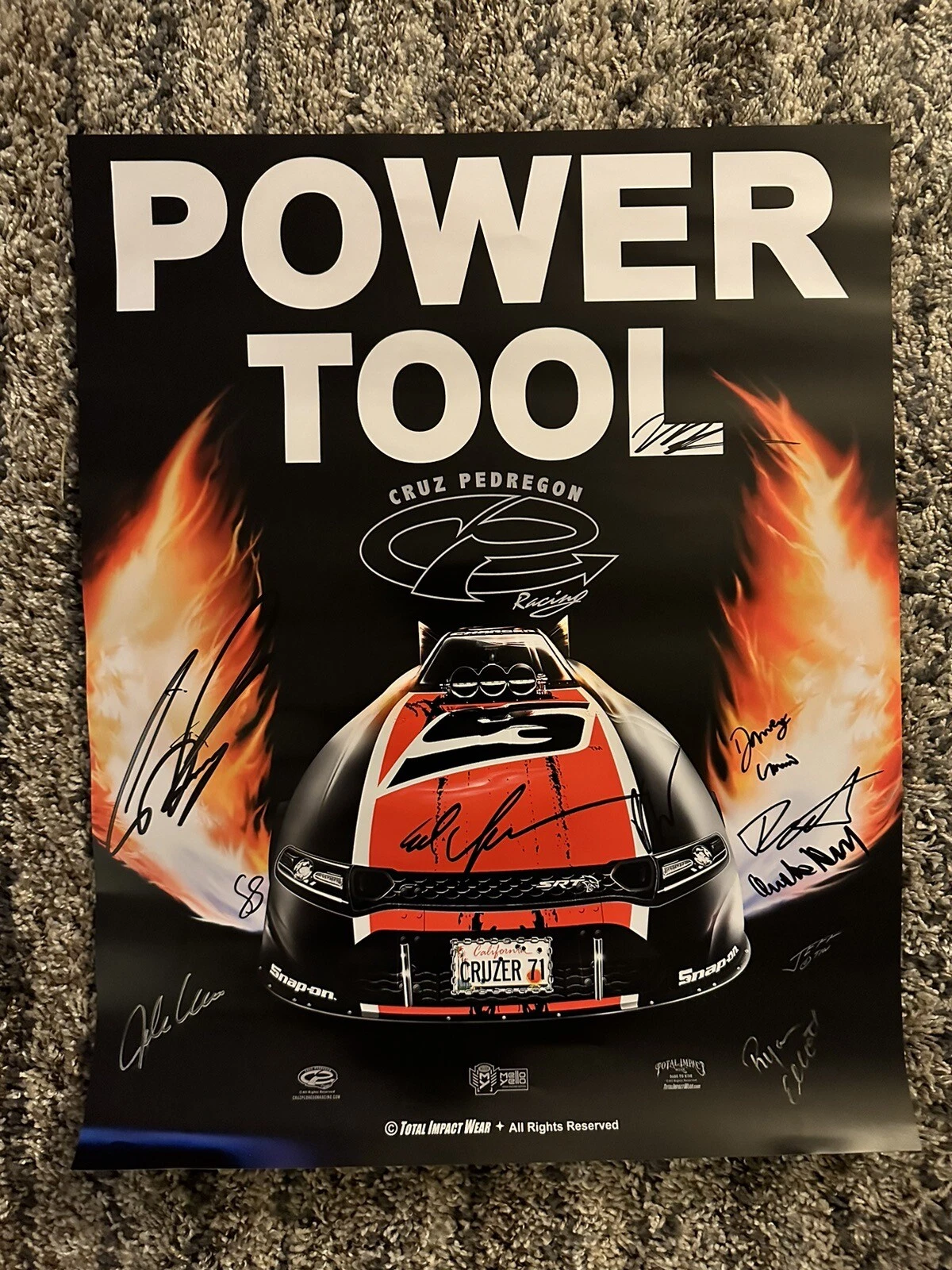 NHRA Funny Car Cruz Pedregon & Crew Signed Poster Autographed 2023
