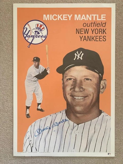 MICKEY MANTLE 1991 HAND SIGNED OVERSIZED 24x36 BASEBALL CARD RARE JSA LETTER

