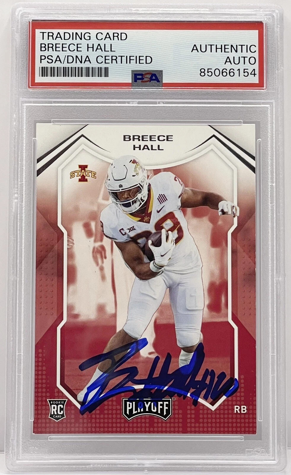 Breece Hall Signed 2022 Chronicles Playoff Rookie Card Jets PSA/DNA Auto Slabbed
