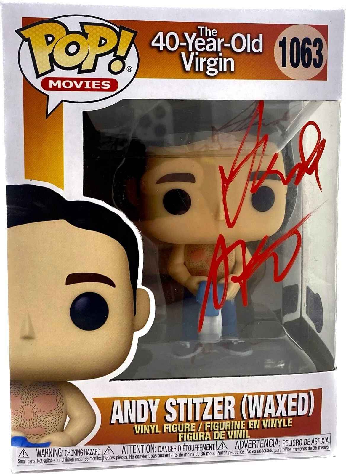 Judd Apatow Signed Funko Pop The 40 Year Old Virgin Andy Stitzer Waxed BAS COA
