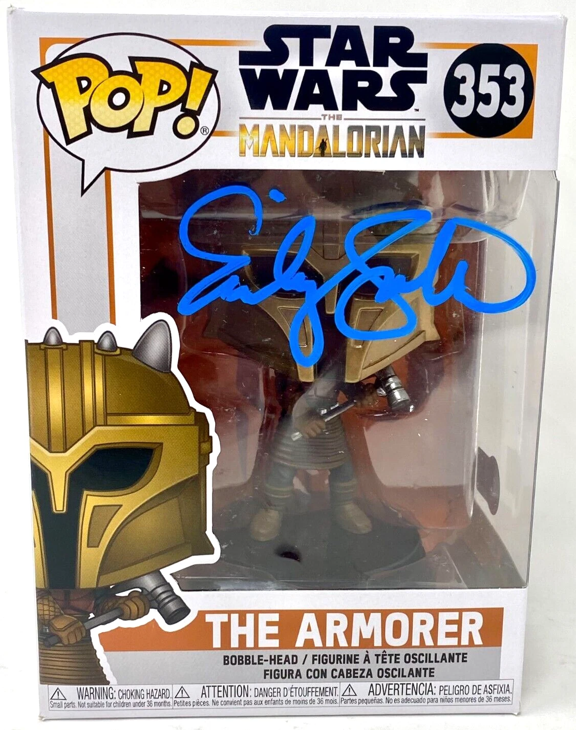 Emily Swallow Signed Funko Pop Mandalorian The Armorer Star Wars Autograph BAS
