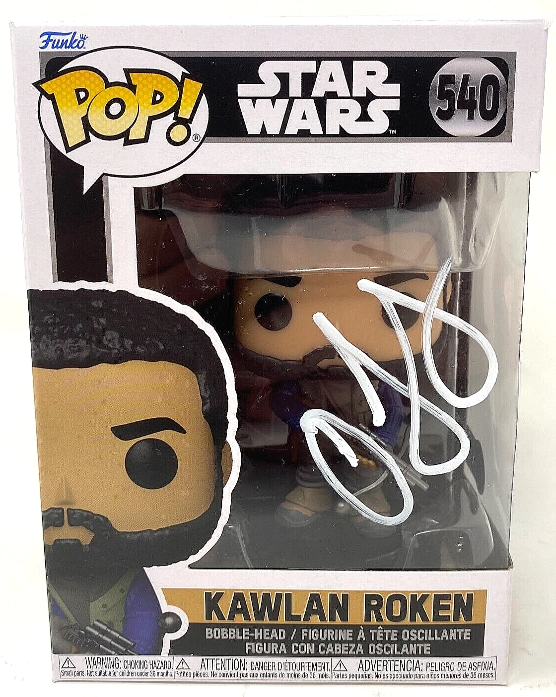 O'Shea Jackson Jr Signed Funko Pop Star Wars Kawlan Roken Obi-Wan Kenobi BAS COA
