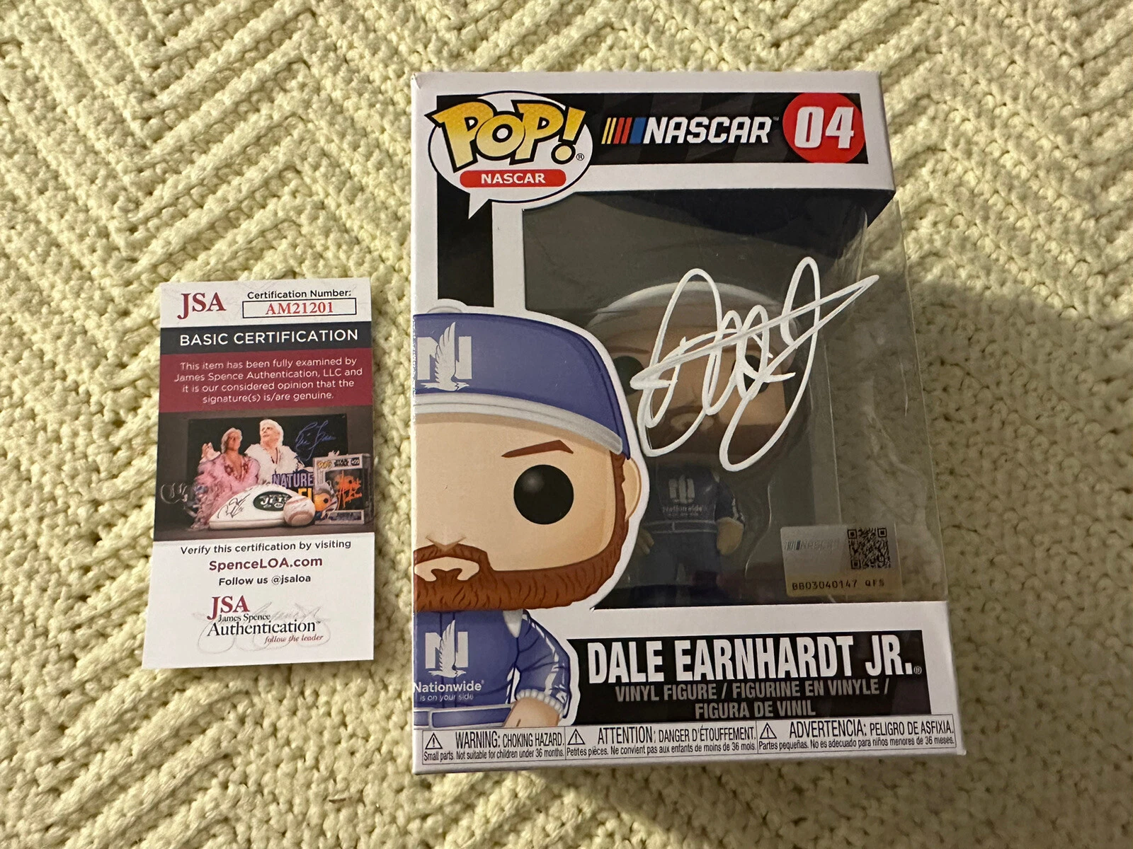 Dale Earnhardt Jr Signed Funko Pop 04 JSA Authentication COA Nascar Nationwide
