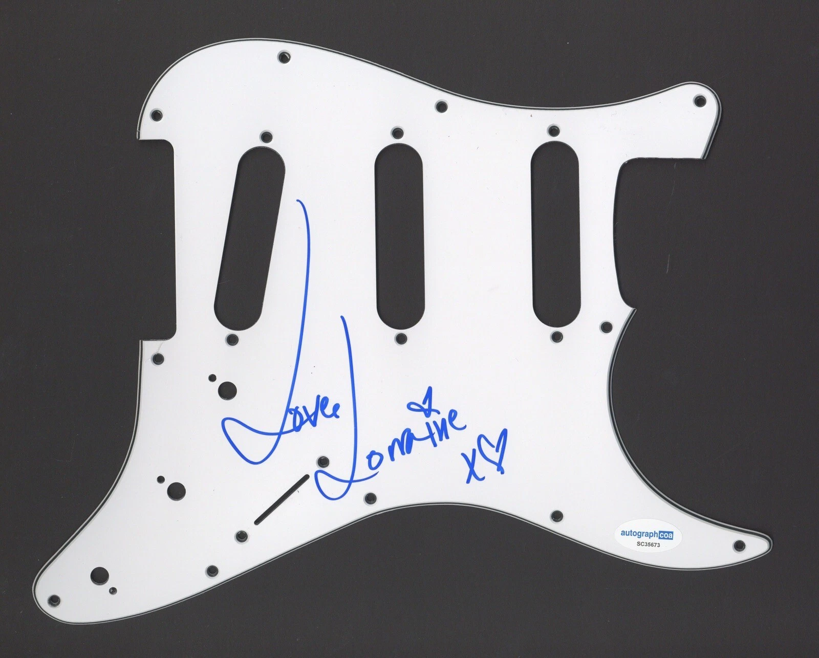 LORRAINE LEWIS VIXEN FEMME FATALE SIGNED AUTOGRAPH STRAT GUITAR PICKGUARD ACOA
