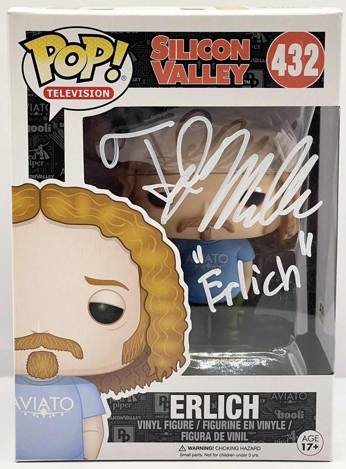 TJ Miller Signed Autographed Silicon Valley Elrich Funko Pop PSA/DNA
