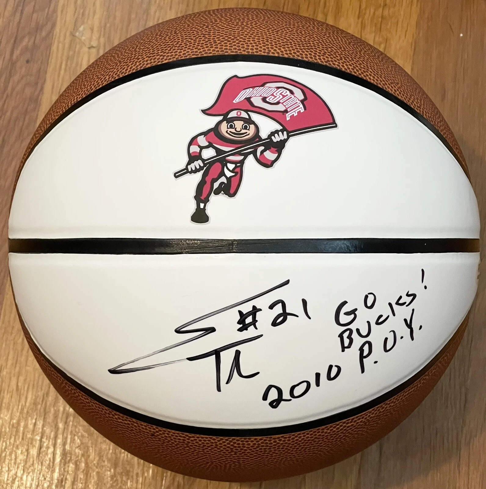 Evan Turner Signed Autographed Ohio State Buckeyes Logo Basketball PSA/DNA
