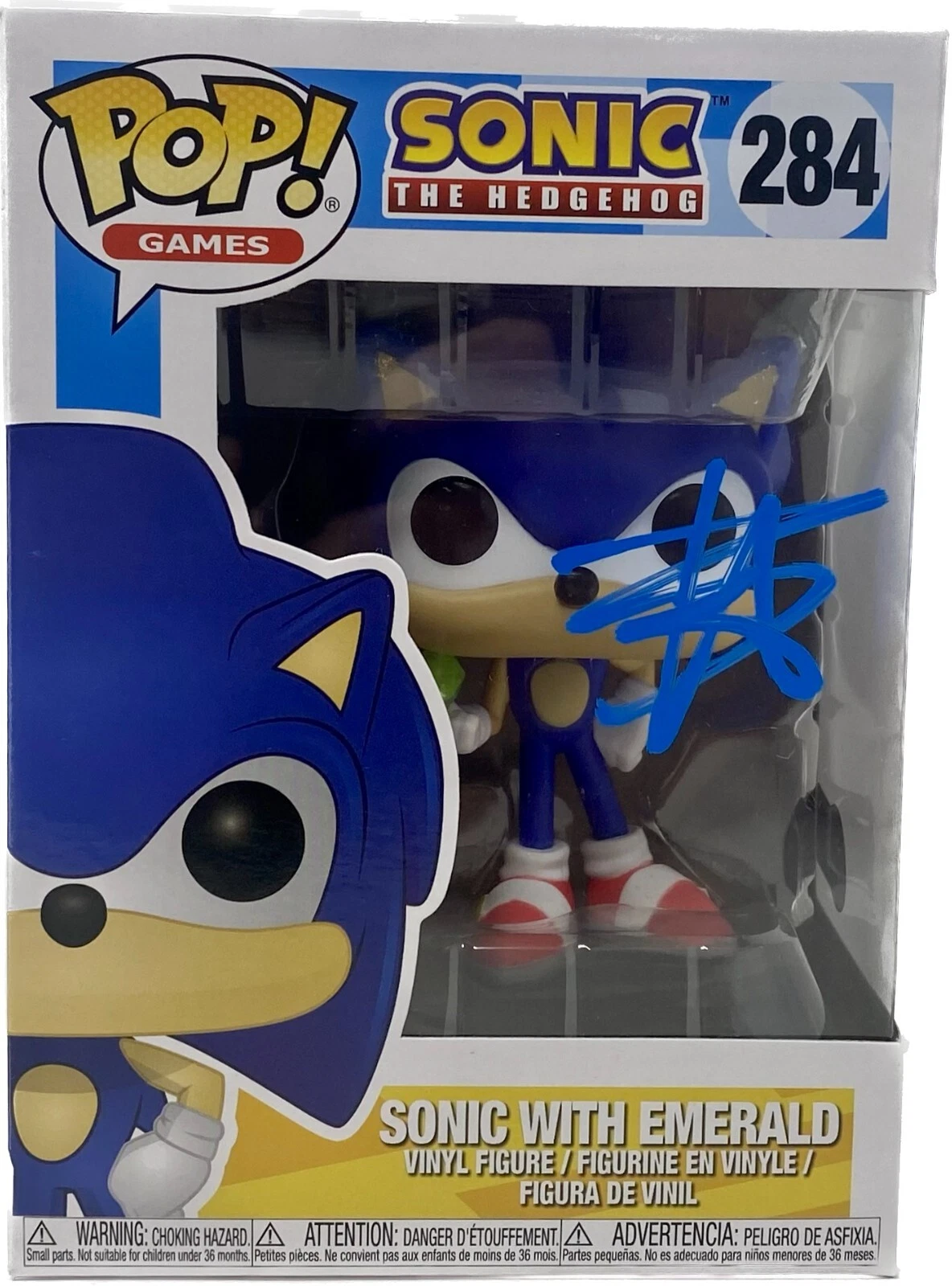 Ben Schwartz Signed Funko Pop Sonic The Hedgehog Emerald 284 Autograph BAS COA
