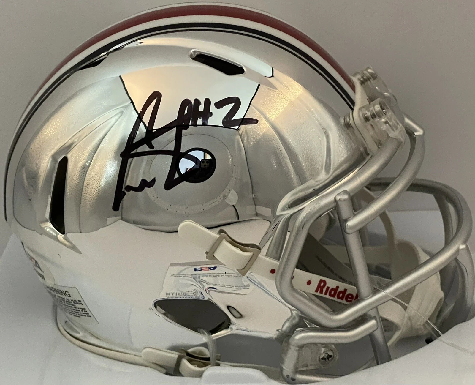 Cris Carter Signed Autographed Ohio State Buckeyes Chrome Mini helmet PSA/DNA
