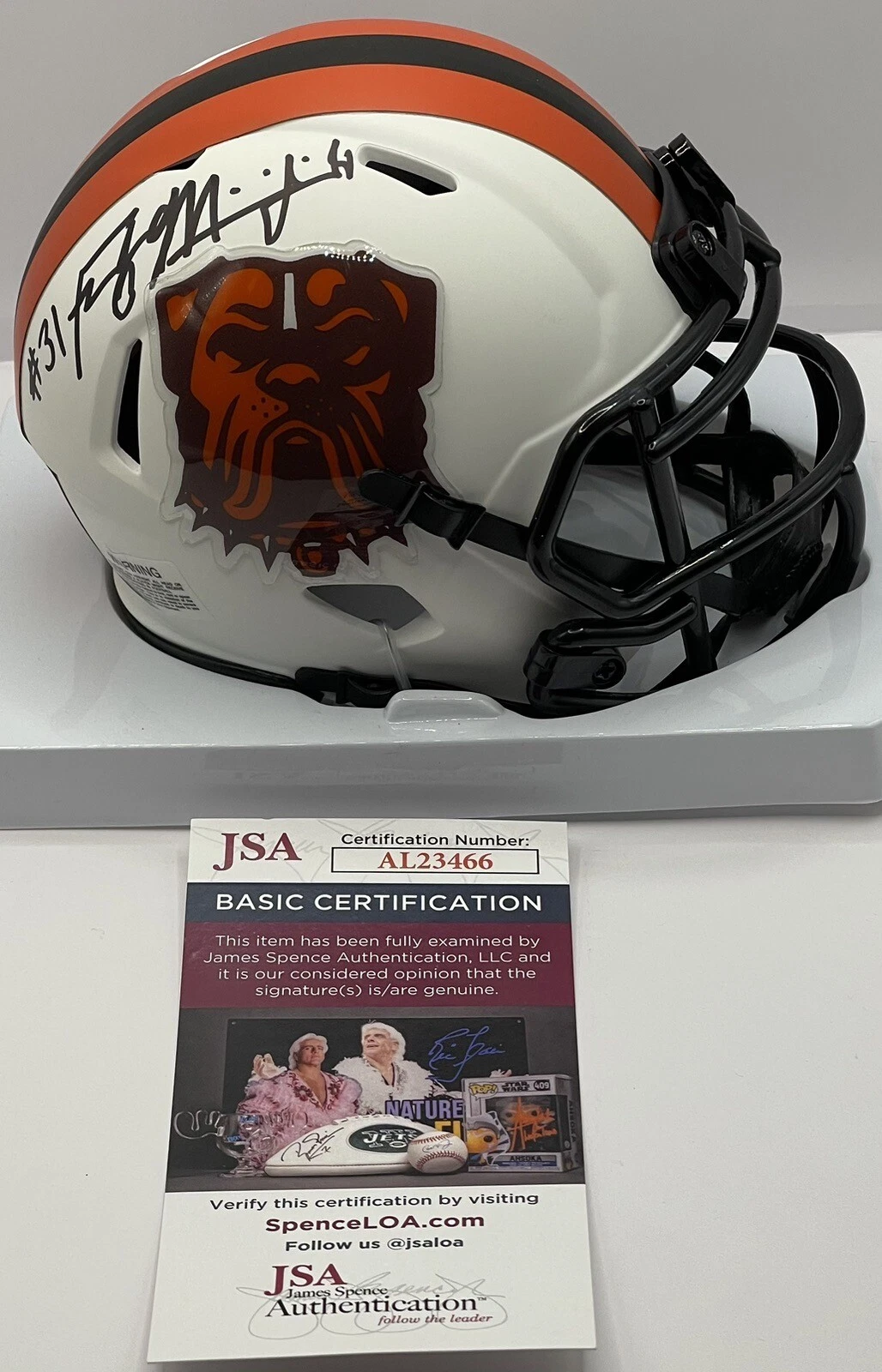 Frank Minnifield Signed Autographed Custom Cleveland Browns Mini Helmet JSA
