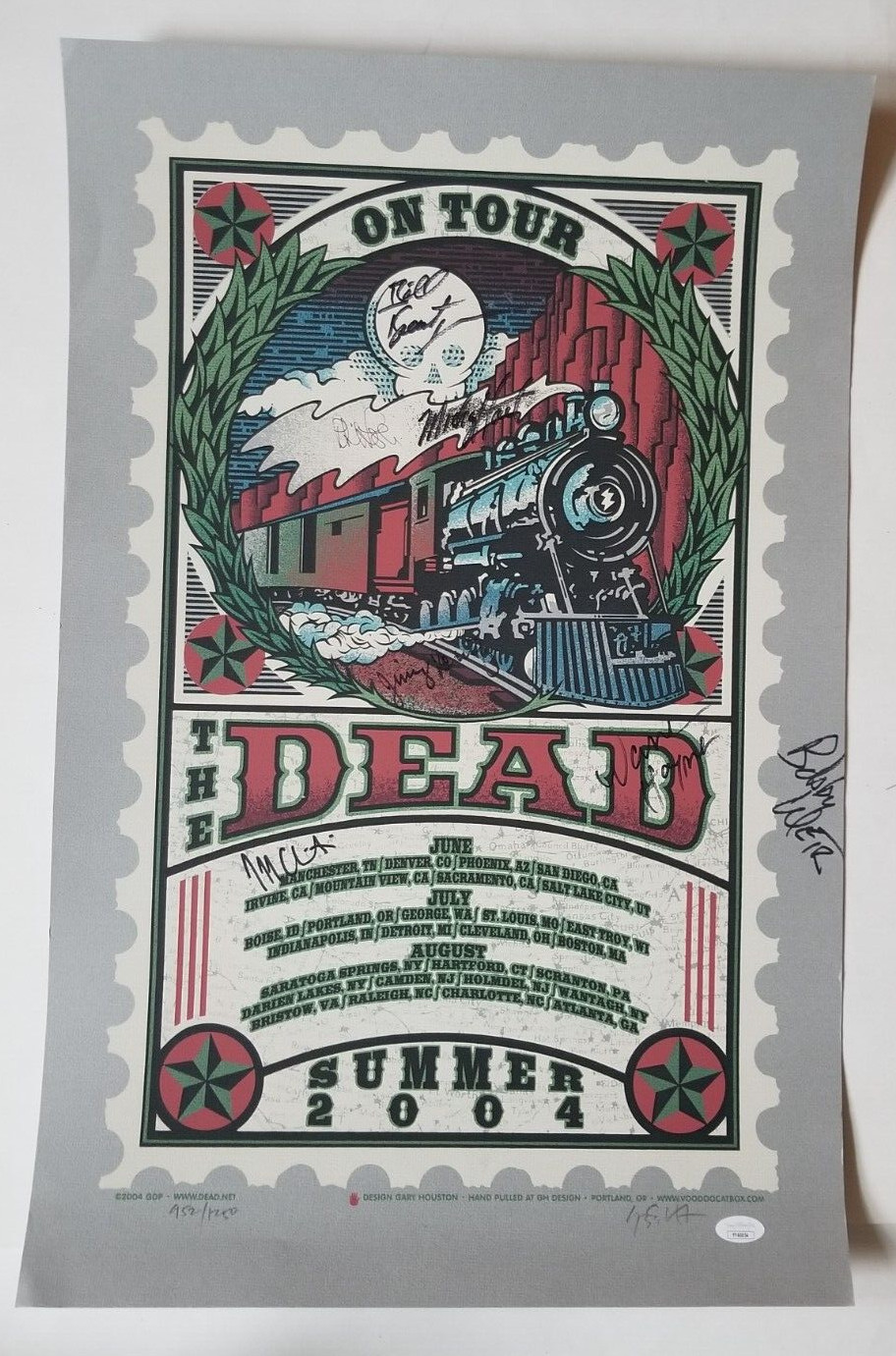 The Dead SIGNED Limited Edition Poster #952/1250 JSA LOA Grateful Lesh Hart Weir
