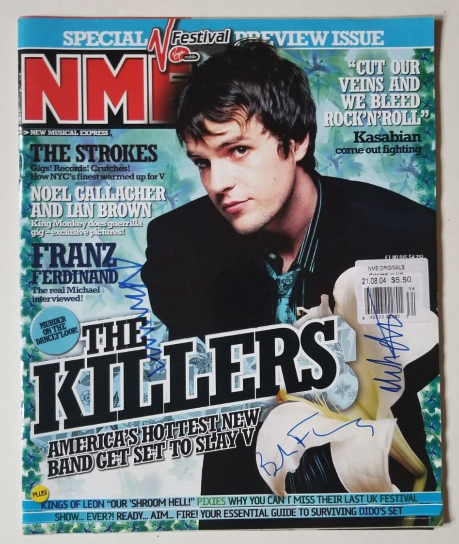 The Killers REAL hand SIGNED NME Magazine JSA LOA Autographed Brandon Flowers +
