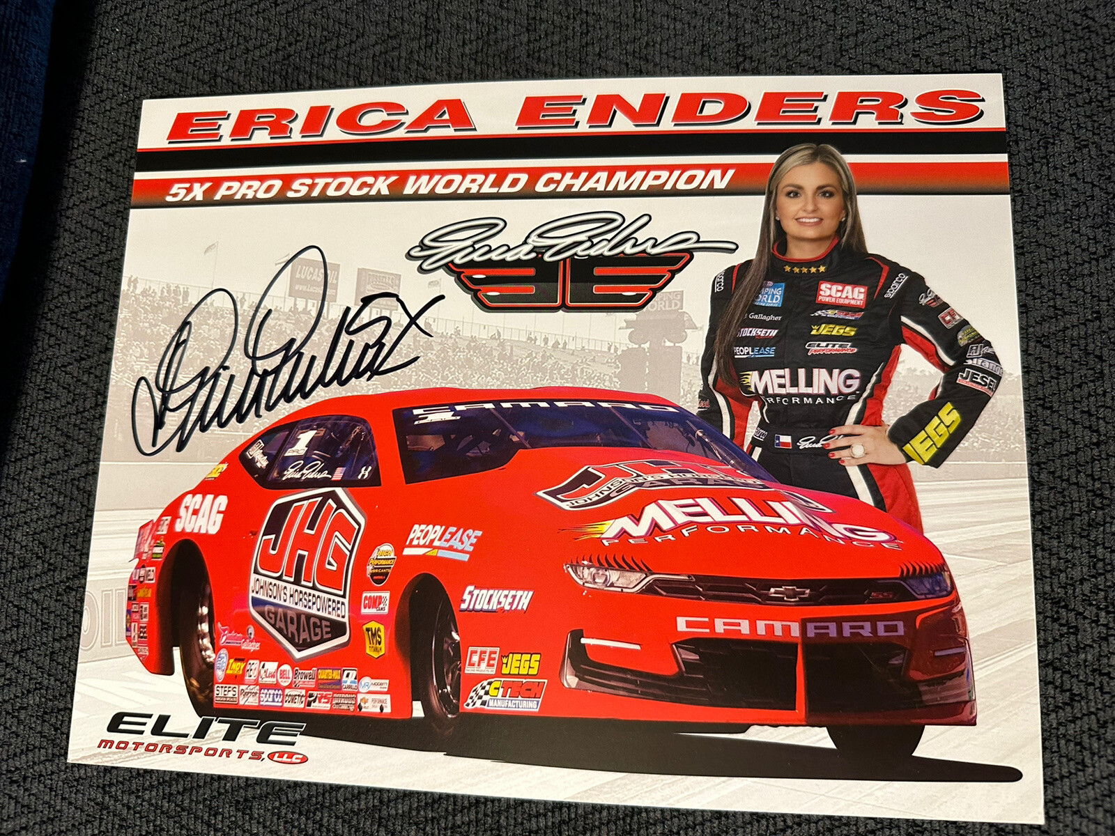 Erica Enders Signed Promo Card Nhra Drag Racing Autographed 2023
