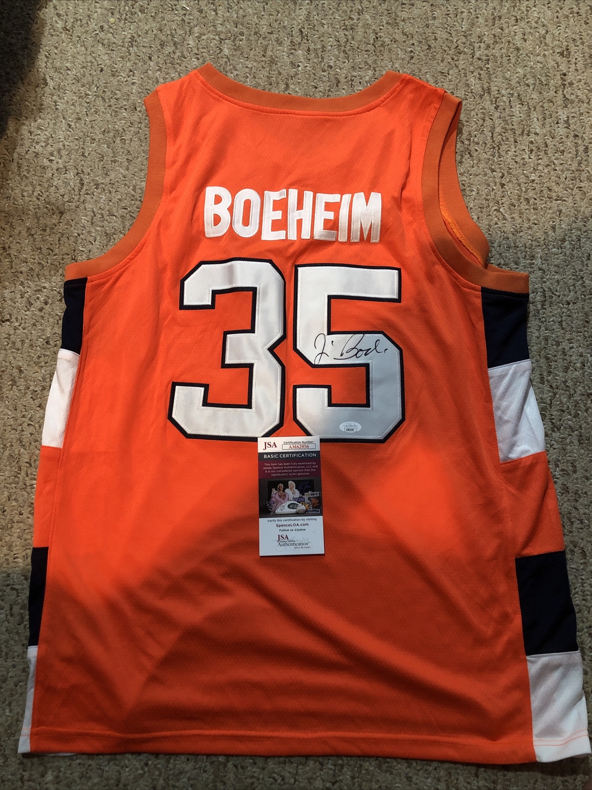 New ListingSYRACUSE ORANGE- JIM BOEHEIM SIGNED AUTOGRAPH JERSEY JSA COA BASKETBALL HOF CUSE

