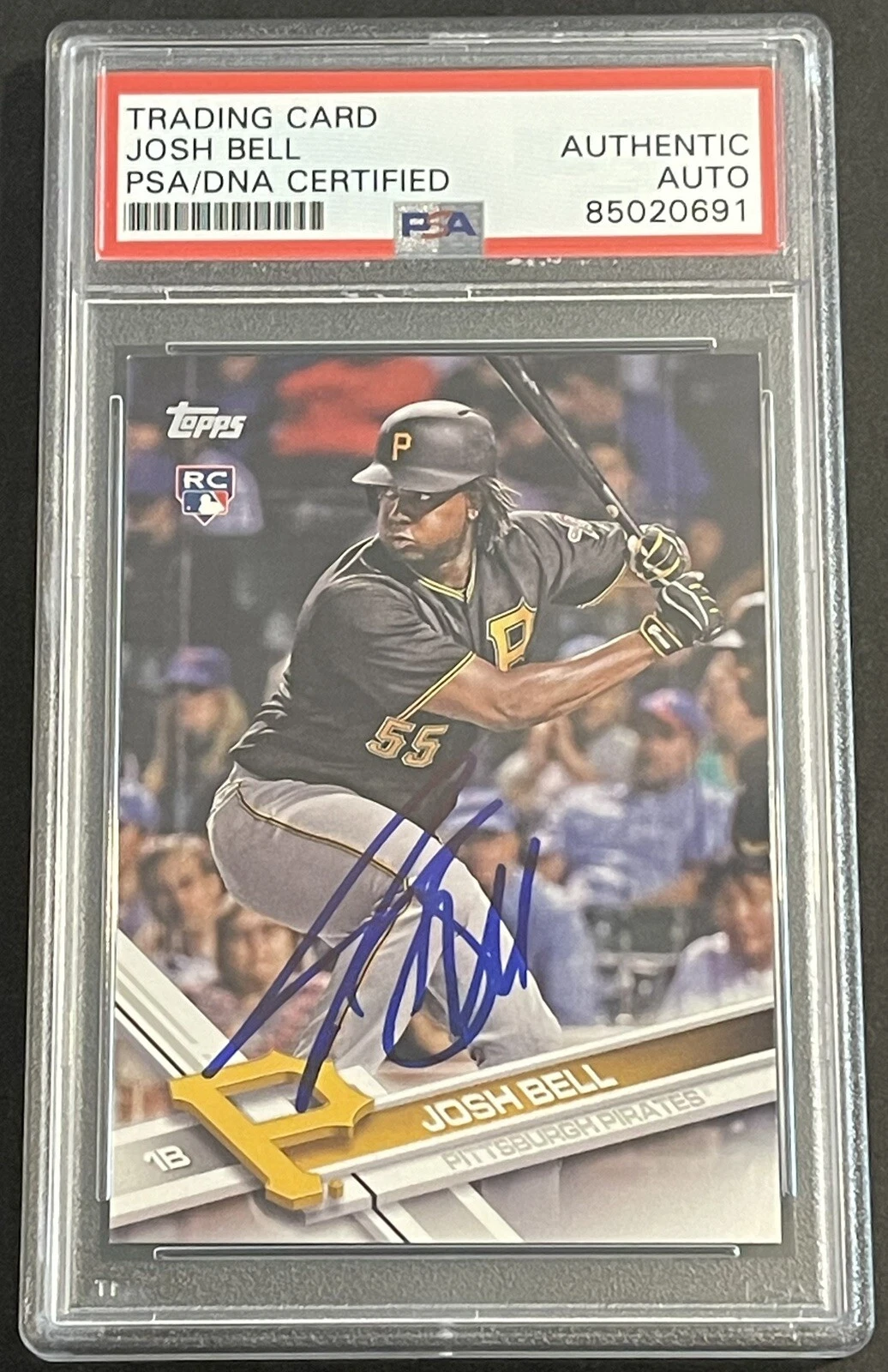 Josh Bell Signed Auto 2017 Topps Rookie Card Pirates Marlins PSA/DNA Slabbed
