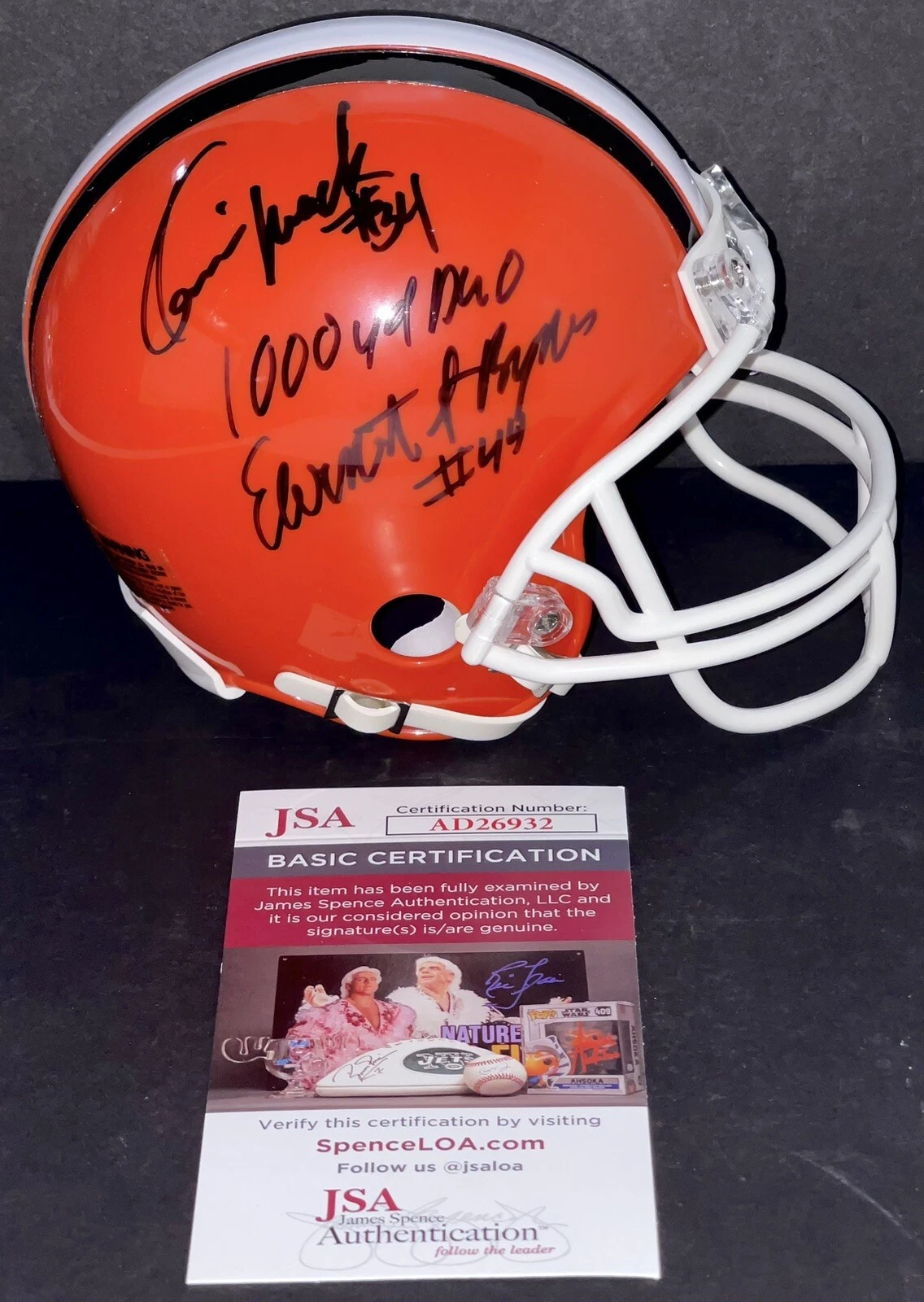 Earnest Byner Kevin Mack Dual Signed Cleveland Browns Mini Helmet 1000 JSA
