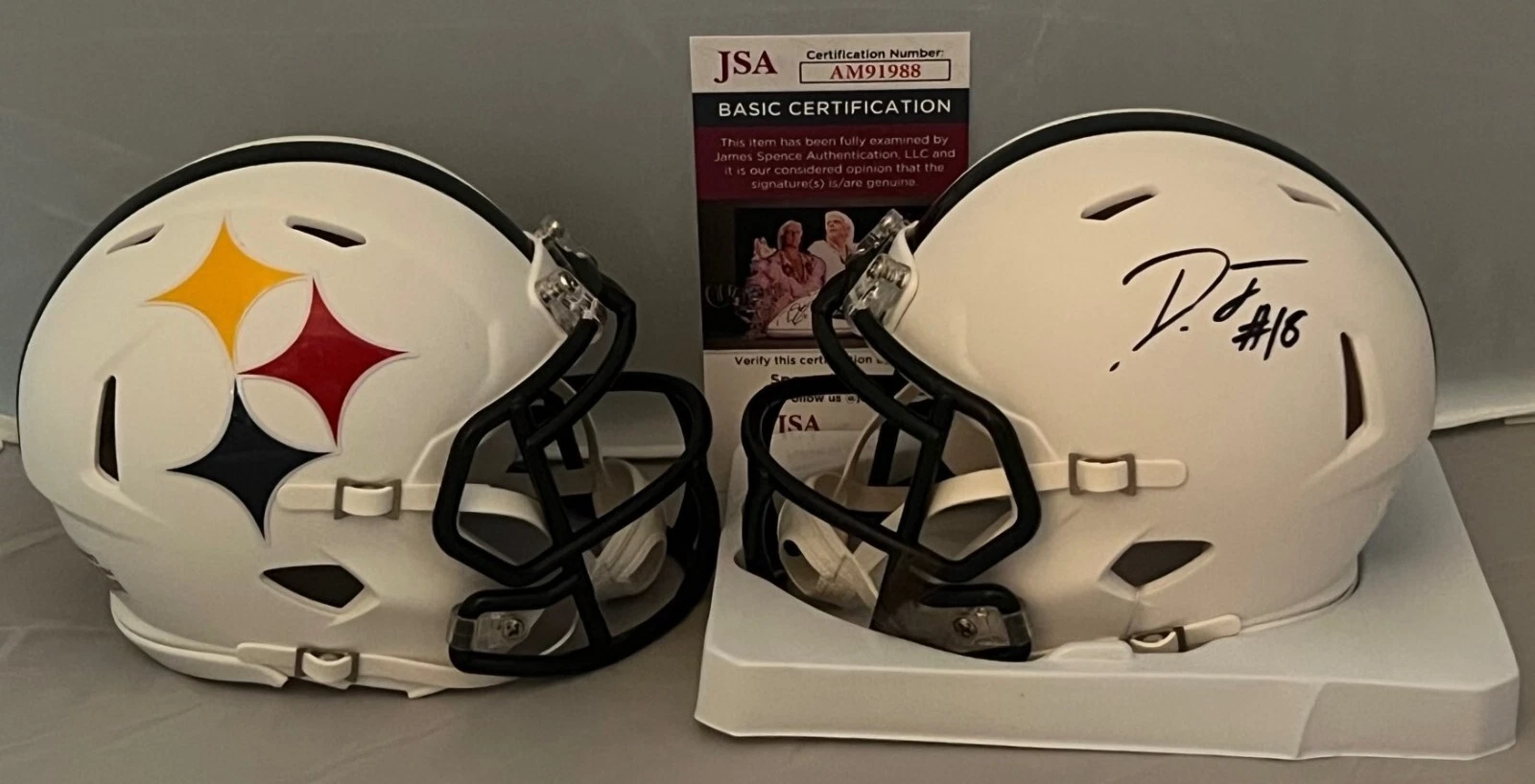 Diontae Johnson signed Pittsburgh Steelers Amp mini helmet autographed JSA
