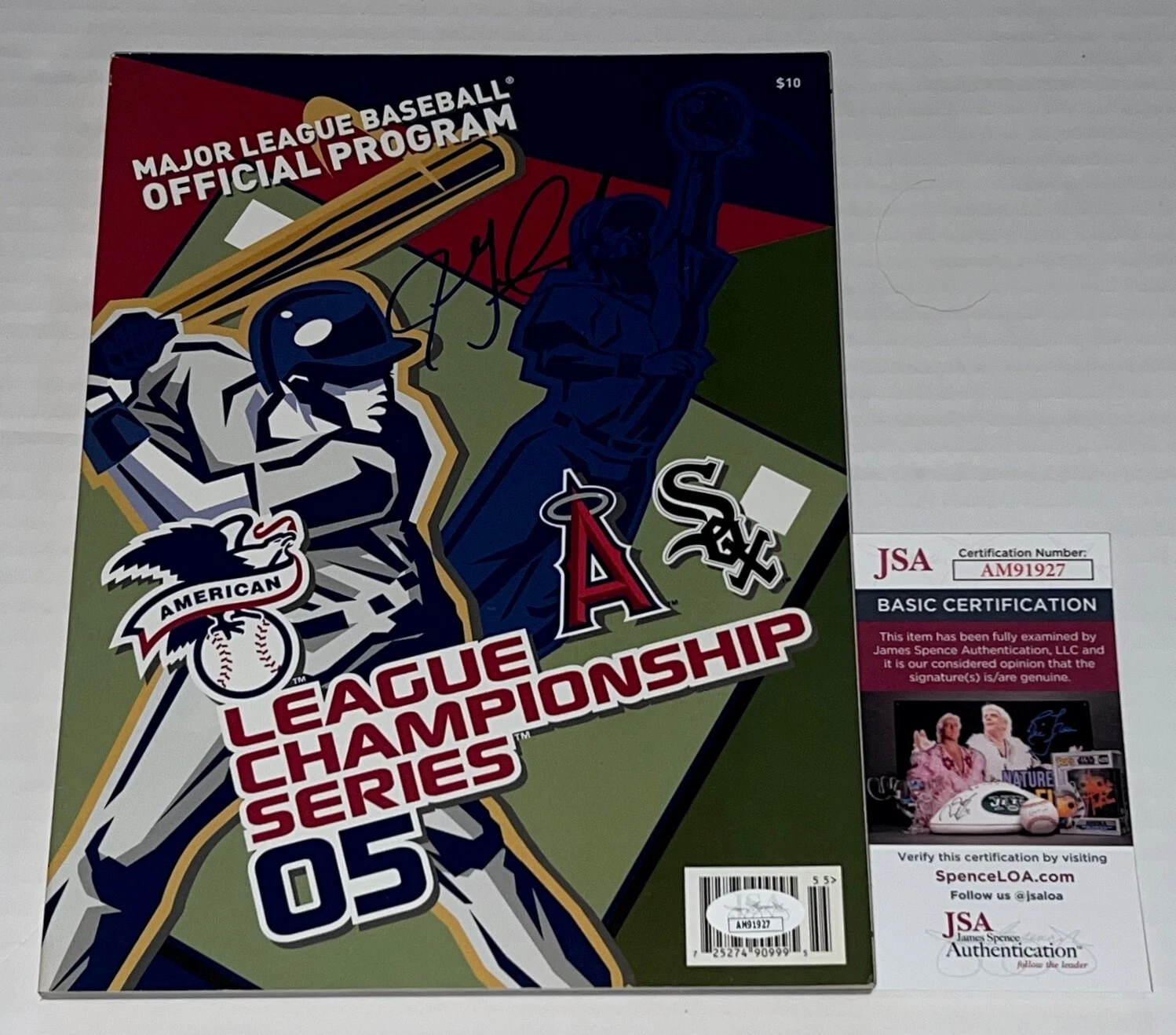 Jon Garland Chicago White Sox signed Official 2005 ALCS Program JSA

