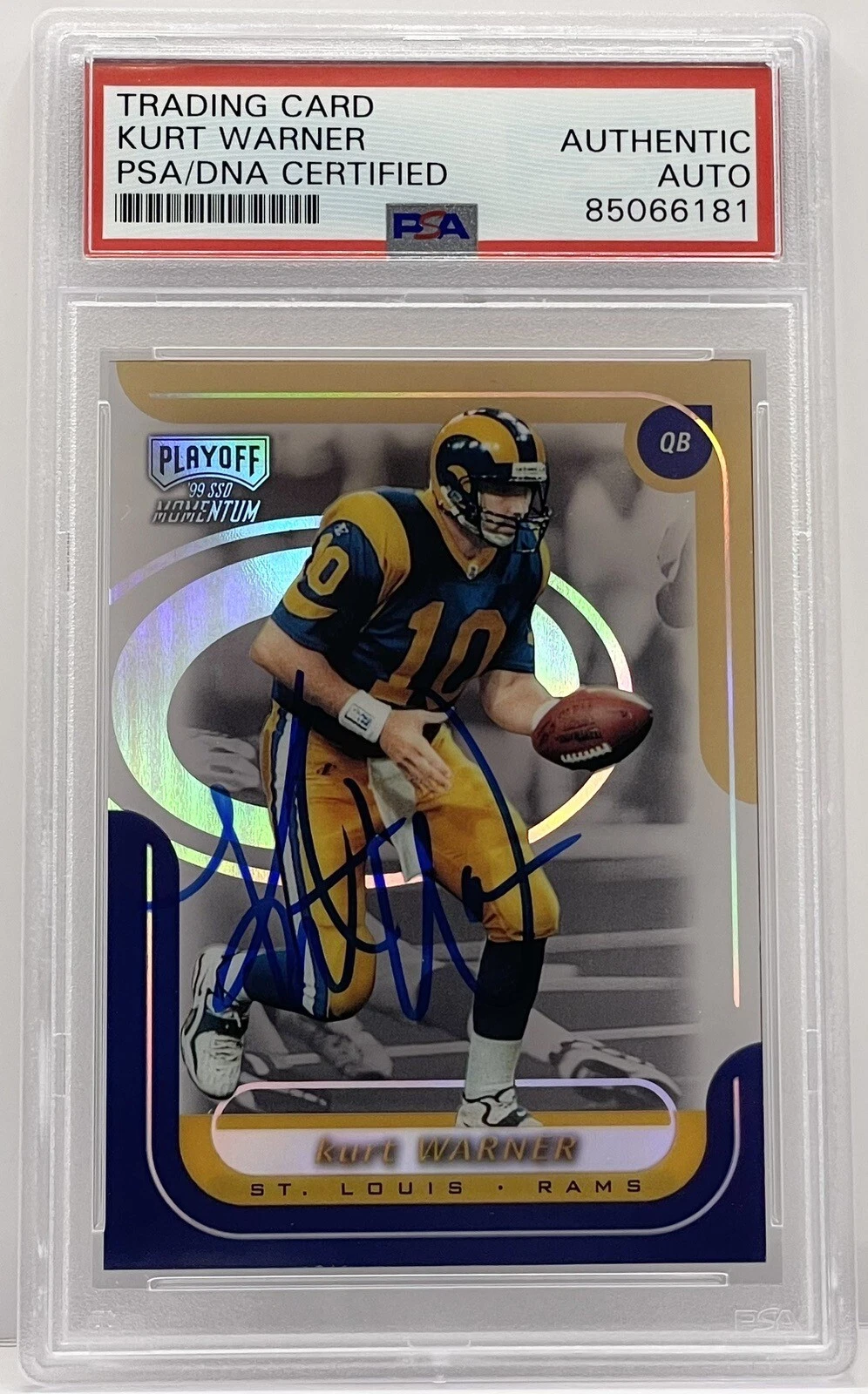 Kurt Warner 1999 Momentum Signed Slabbed Rookie Card PSA/DNA St Louis Rams
