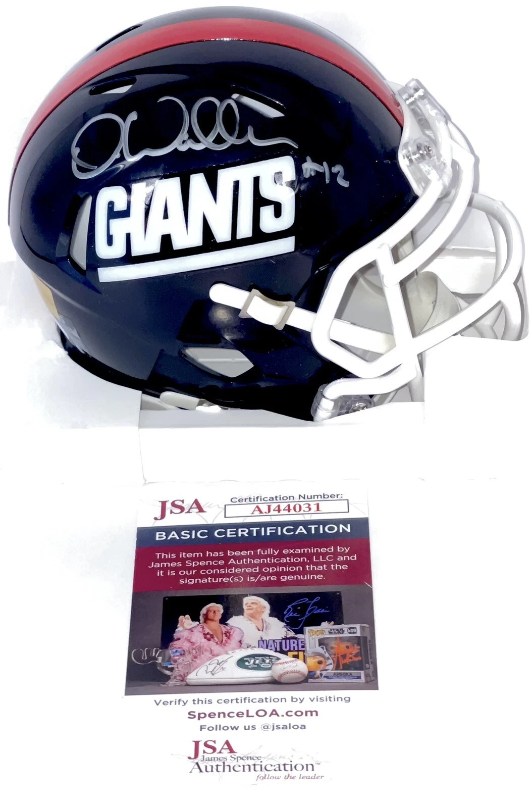 Darren Waller Signed Autographed New York Giants Throwback Mini Helmet JSA COA
