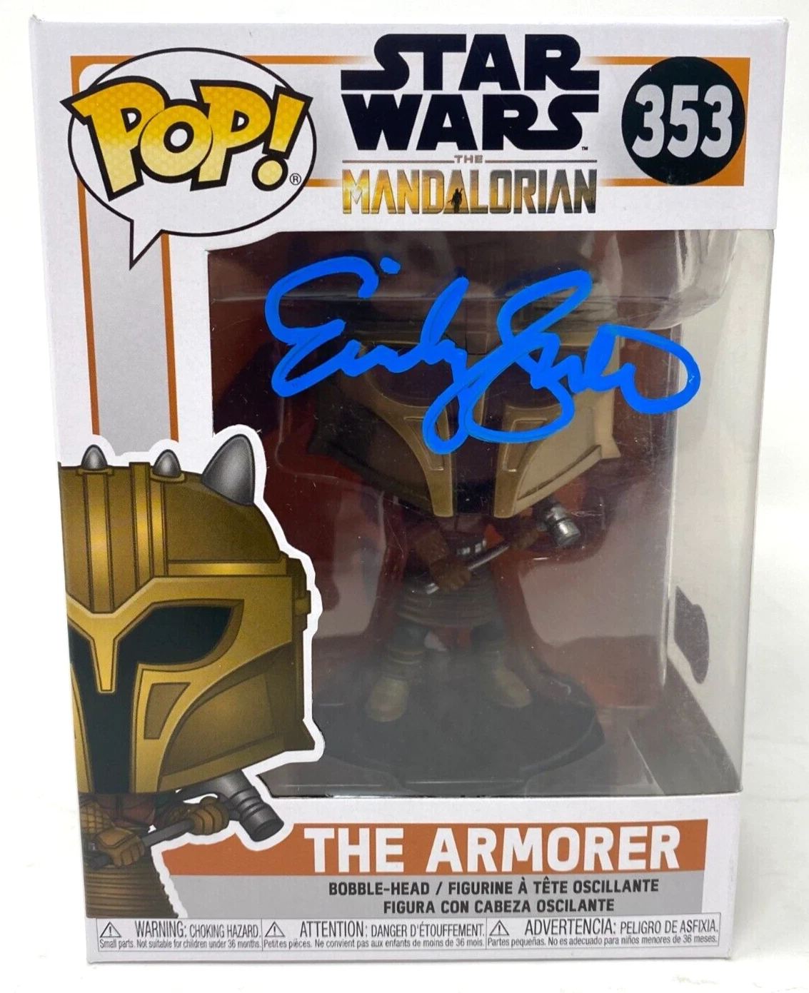 Emily Swallow Signed Funko Pop Mandalorian The Armorer Star Wars Autograph BAS

