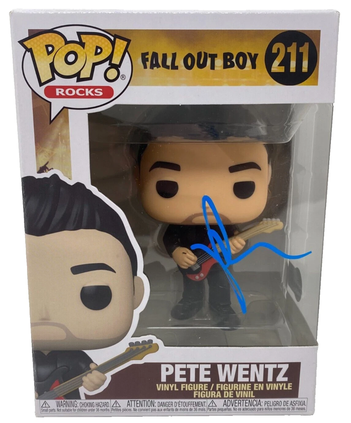 Pete Wentz Signed Funko Pop Rocks Fall Out Boy Pete Wentz #211 Autograph BAS COA
