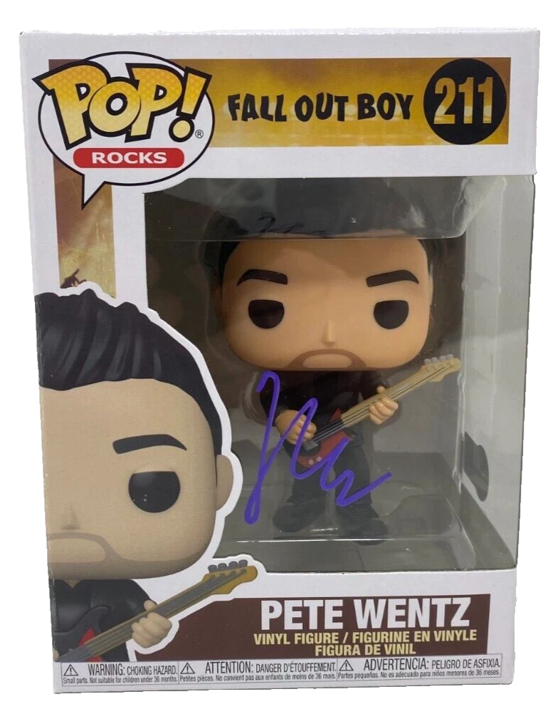 Pete Wentz Signed Funko Pop Rocks Fall Out Boy Pete Wentz #211 Autograph BAS COA
