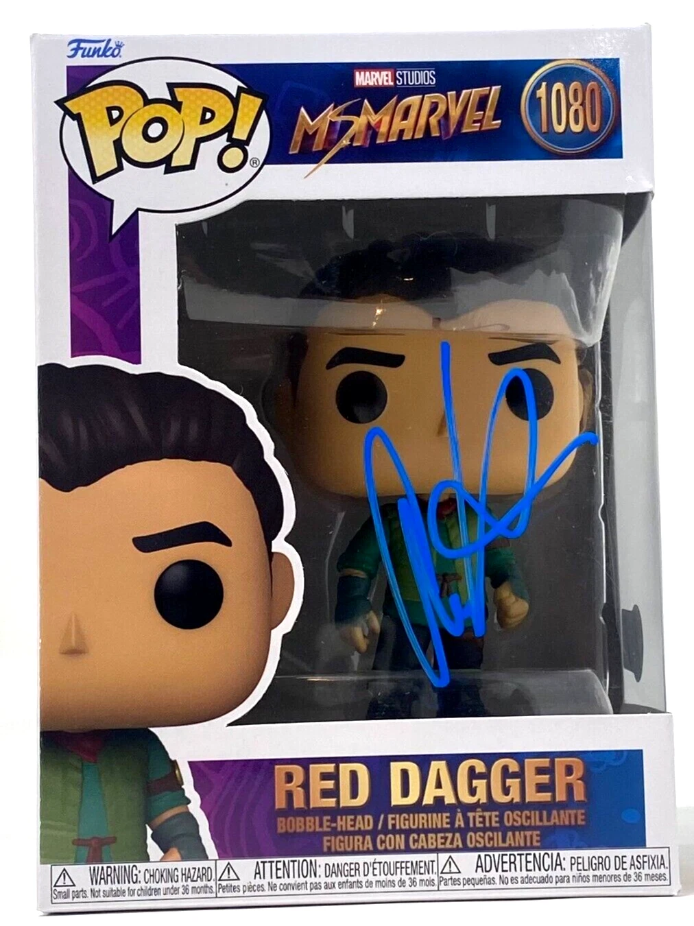 Aramis Knight Signed Funko Pop Ms. Marvel Red Dagger #1080 Autograph Beckett COA
