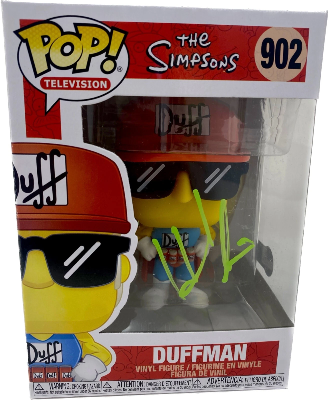 Hank Azaria Signed Funko Pop The Simpsons Duffman #902 Autograph Beckett COA
