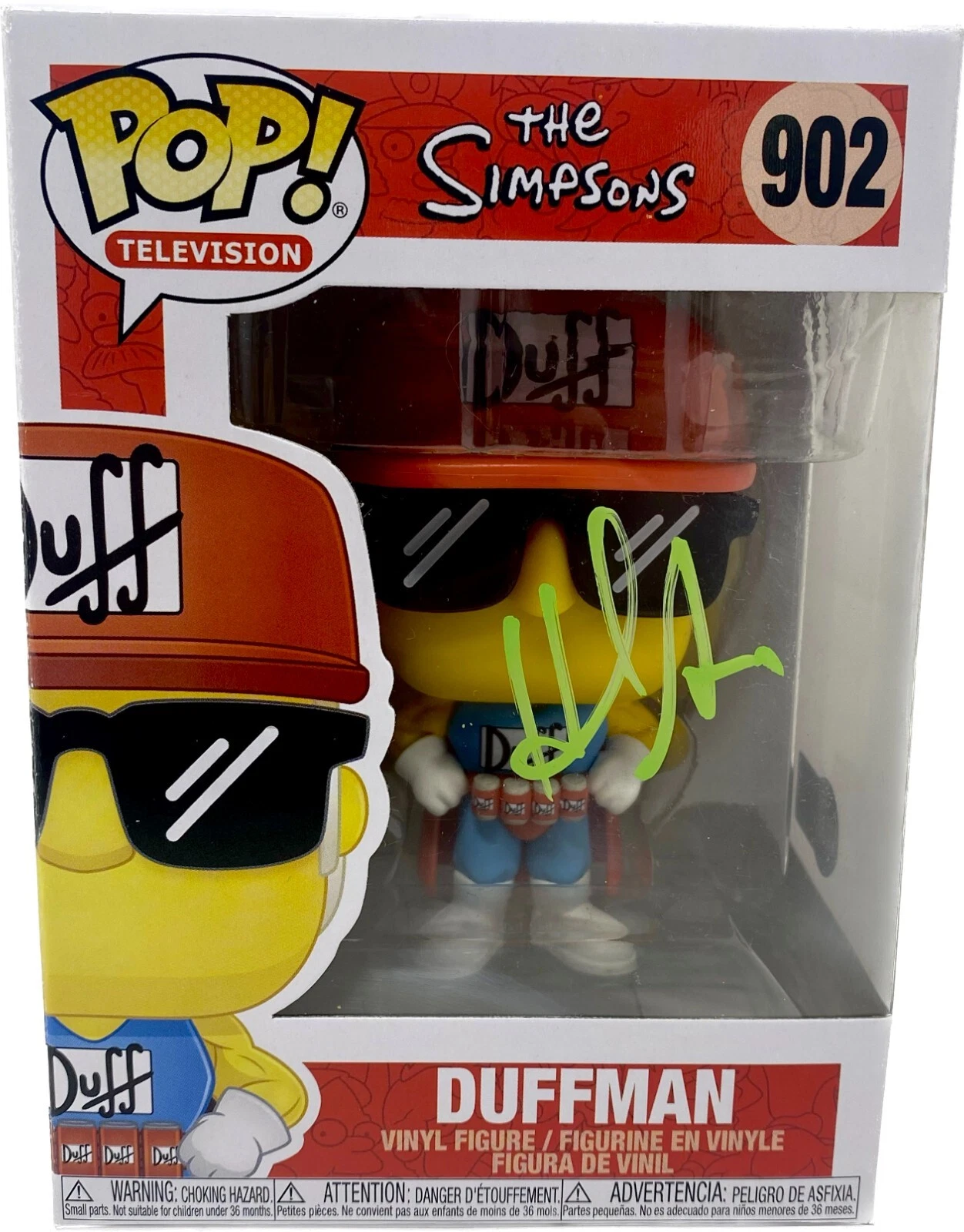 Hank Azaria Signed Funko Pop The Simpsons Duffman #902 Autograph Beckett COA
