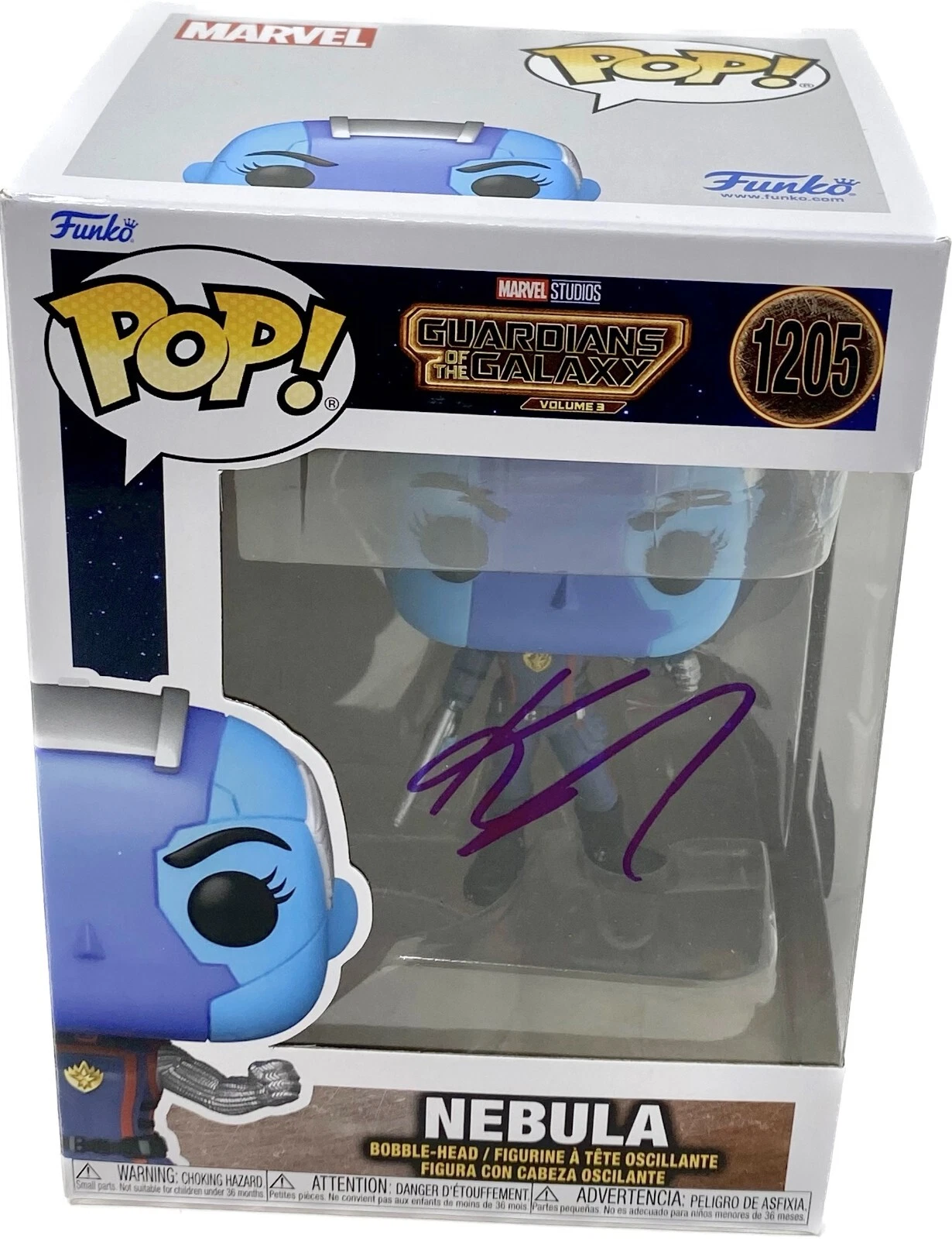 Karen Gillan Signed Autograph Funko Pop Guardians of The Galaxy Nebula BAS COA

