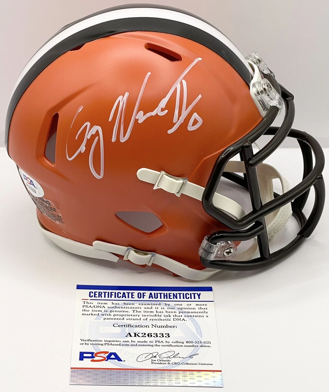 Greg Newsome Signed Autographed Cleveland Browns Mini Helmet PSA/DNA COA

