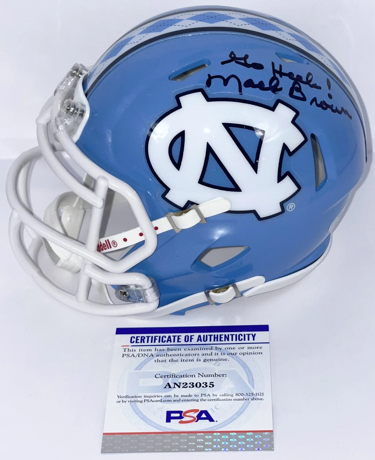 Mack Brown Signed Autographed UNC North Carolina Tar Heels Mini Helmet PSA/DNA
