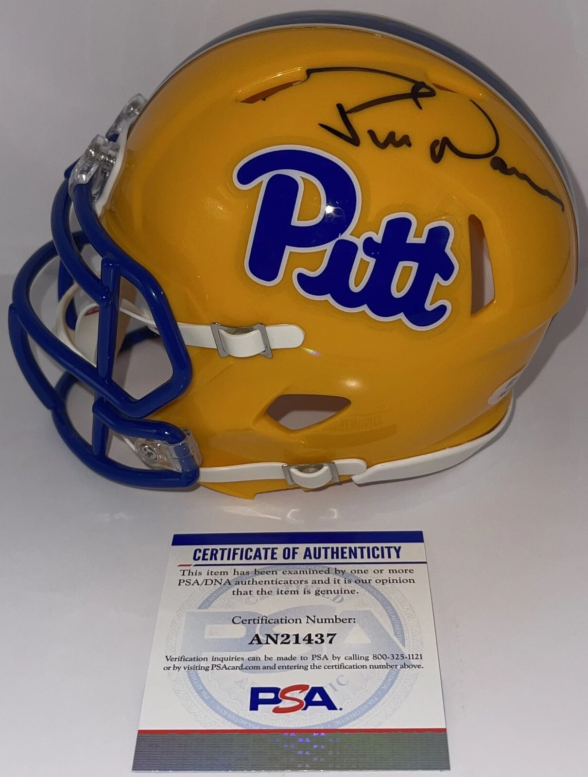 Pat Narduzzi Signed Autographed Pitt Panthers Mini Helmet PSA/DNA
