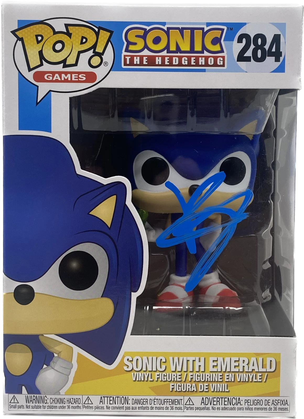 Ben Schwartz Signed Funko Pop Sonic The Hedgehog Emerald 284 Autograph BAS COA
