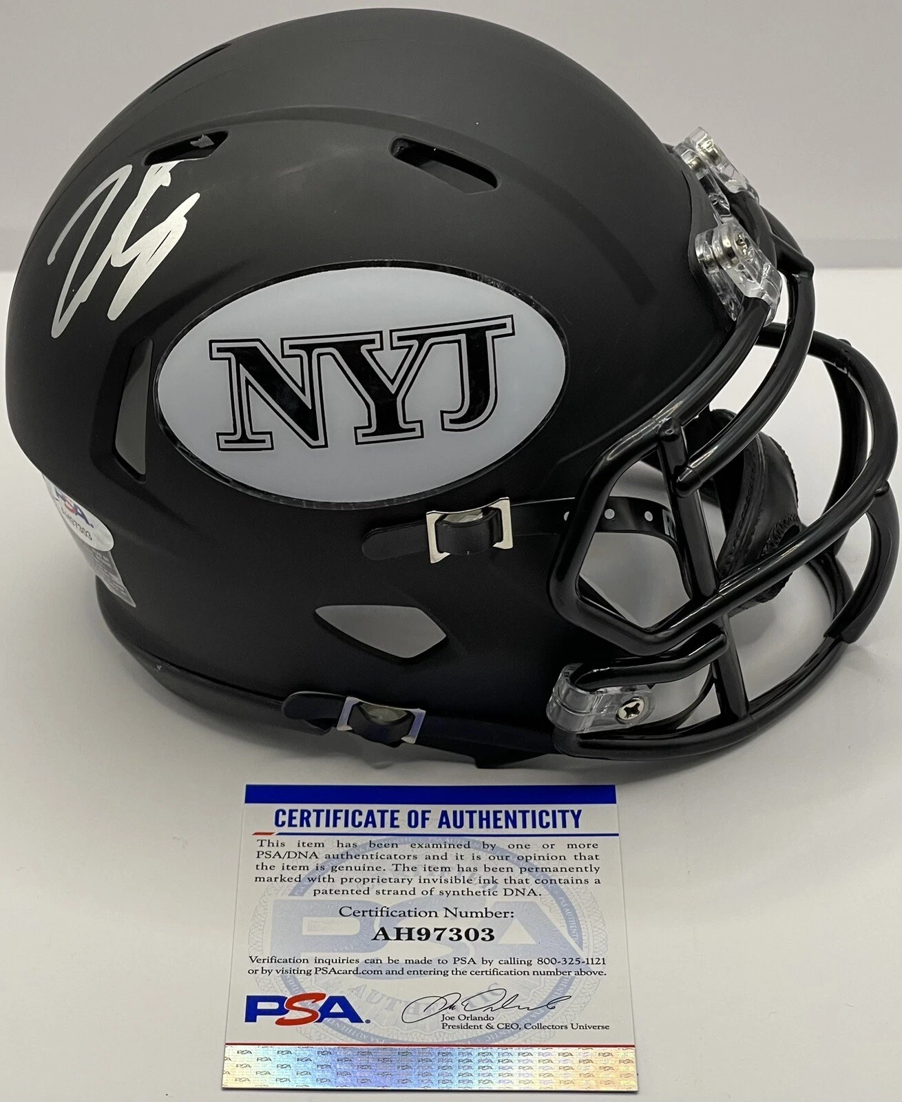 Zach Wilson Signed Autographed Custom Black New York Jets Mini Helmet PSA/DNA

