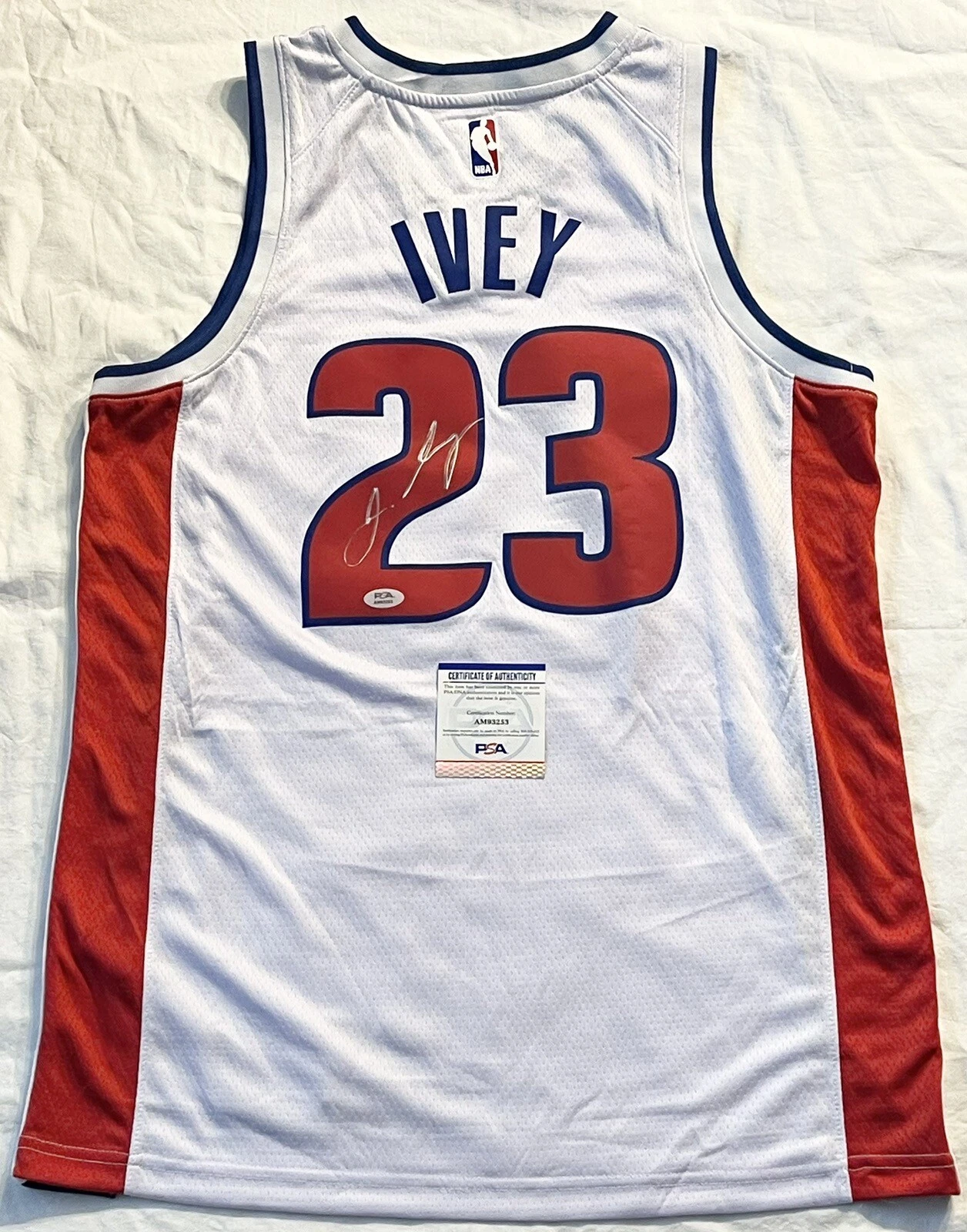 Jaden Ivey Signed Autographed Detroit Pistons Jersey PSA/DNA COA
